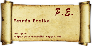 Petrás Etelka névjegykártya