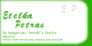 etelka petras business card